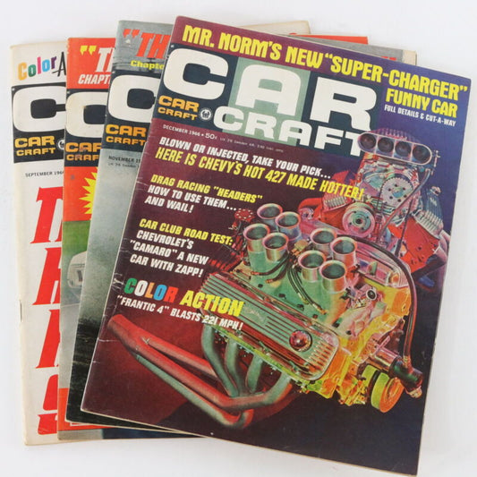 Lot Of 4 Car Craft Sep Oct Nov Dec 1966 Vintage Car Magazines