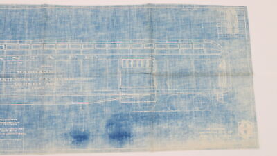 Santa Fe Steel Underframe Baggage Cars Lettering Blueprint 25-c 1318 1918 40.5"