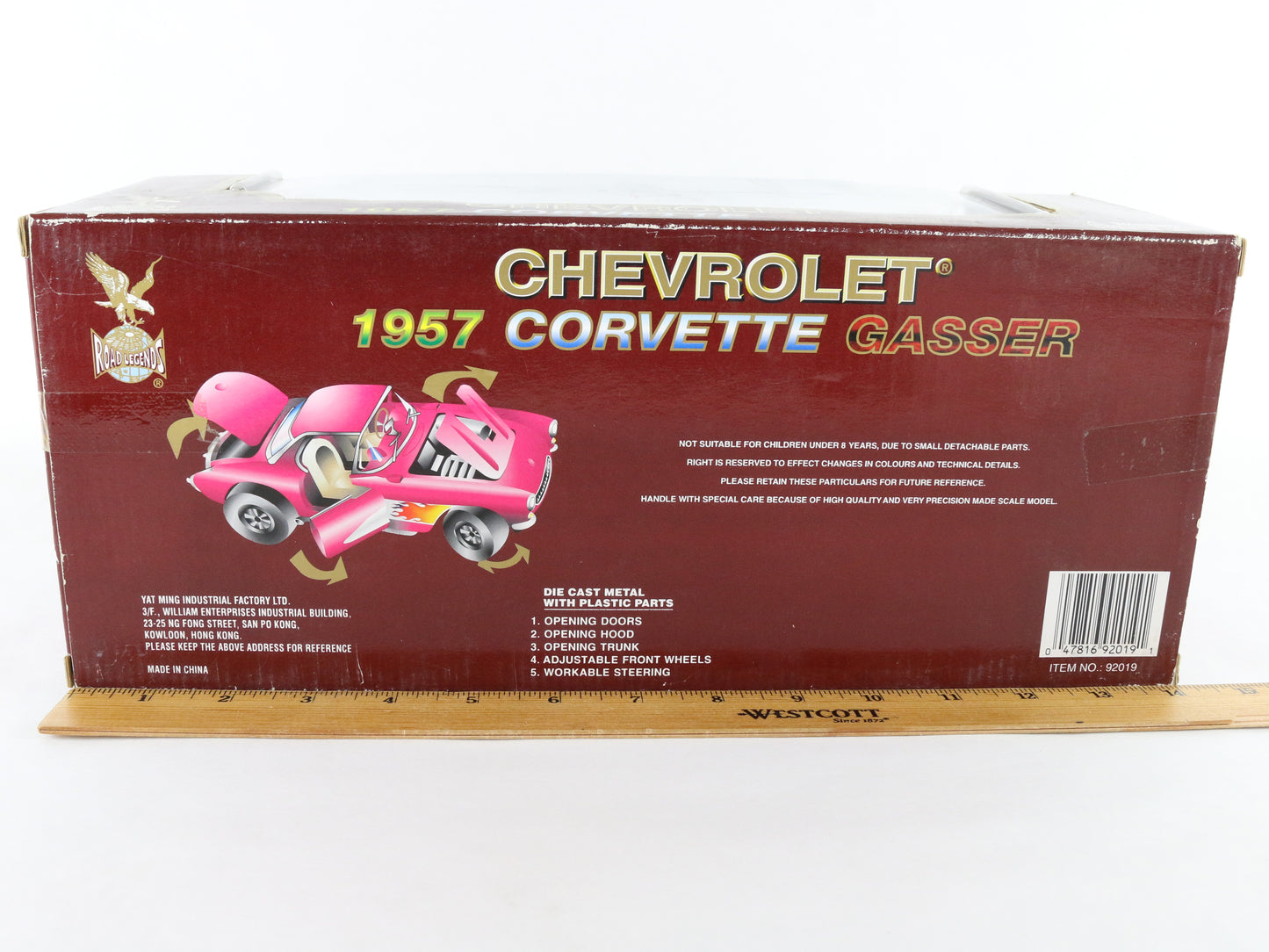 1957 Chevy Corvette Gasser Black W/ Flames Road Legends 1:18 Diecast Model 92019