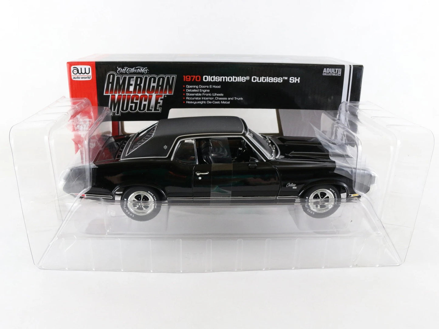 1970 Oldsmobile Cutlass SX Black Auto World ERTL 1:18 Diecast Amm977/06