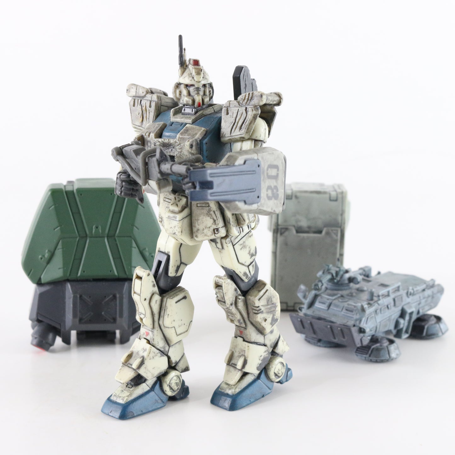 Gundam Battle Scarred Rx-79g Ez-8 Mobile Suit Bandai MSIA Action Figure