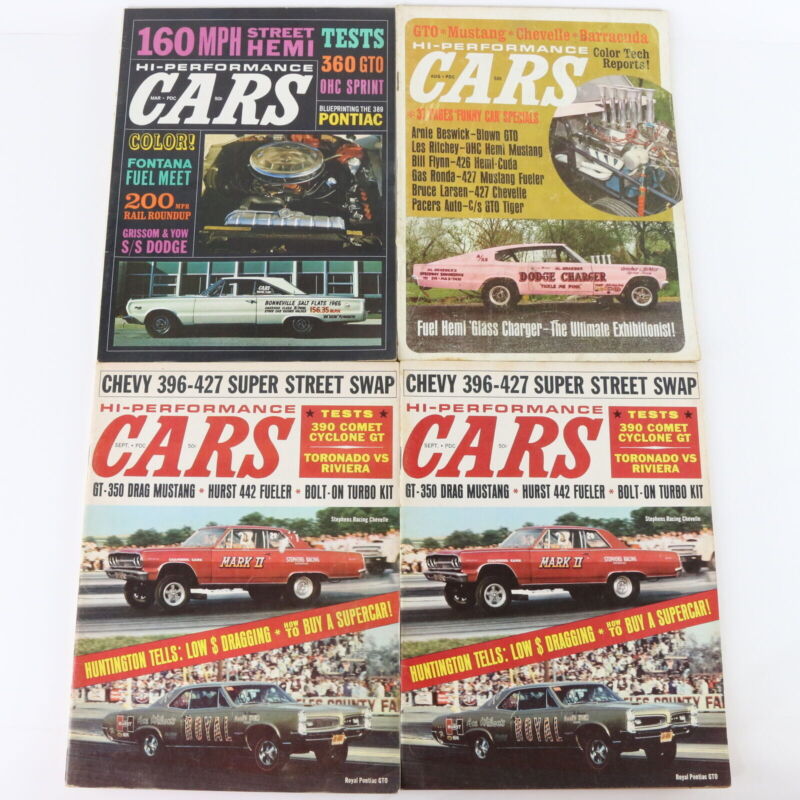 Lot Of 4 Hi-performance Cars Aug Sept Mar 1966 Vintage Car Magazines