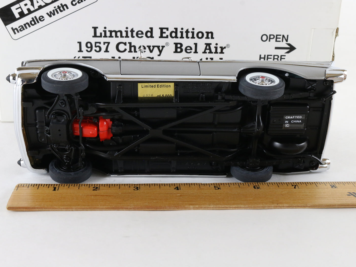 1957 Chevy Bel Air Fuelie Convertible Silver Danbury Mint 1:24 4936/5000 LIMITED