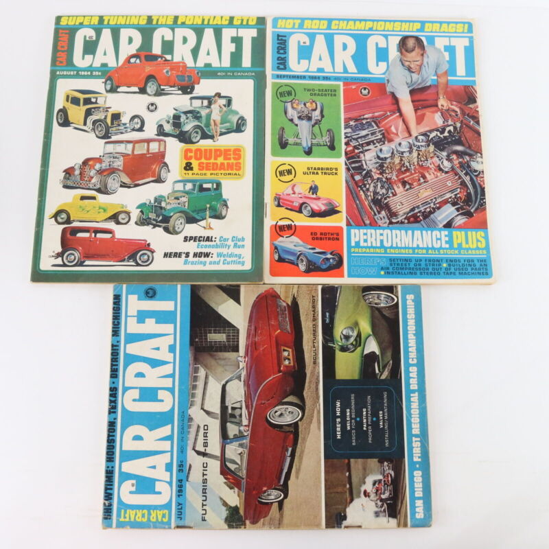 Lot Of 6 Car Craft July Aug Sep Oct Nov Dec 1964 Vintage Car Magazines