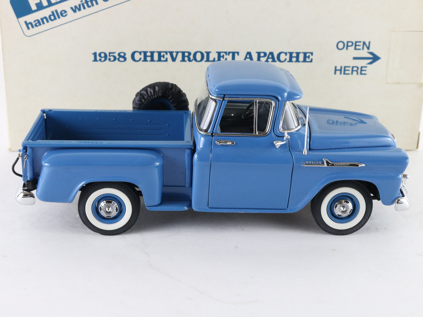 1958 Chevrolet Apache Pickup Truck Blue Danbury Mint 1:24 Diecast Model