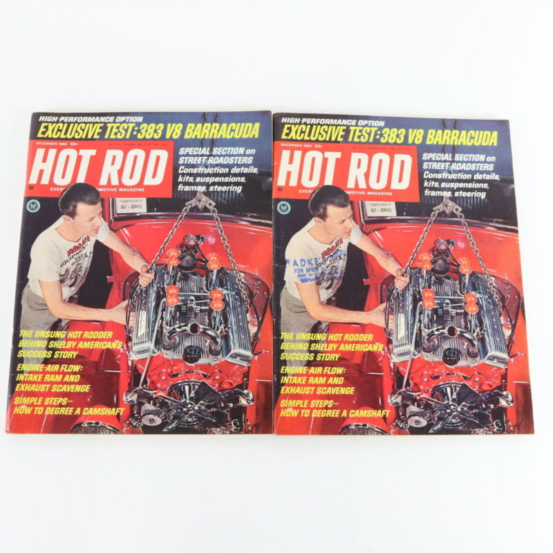 Lot Of 5 Hot Rod 338 V8 Barracuda December 1966 Vintage Car Magazines