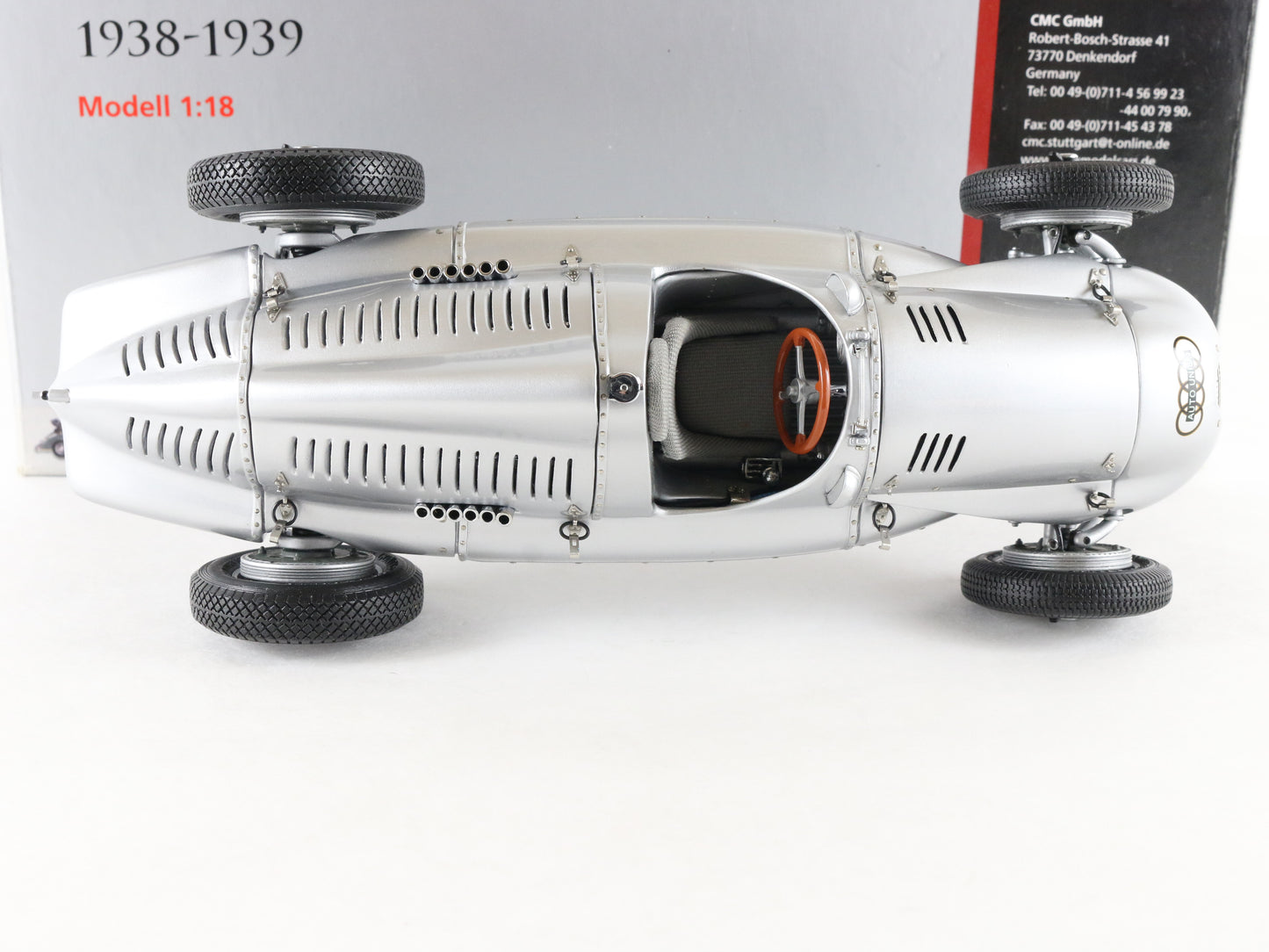 1938-39 Auto Union Type D Silver CMC 1:18 M-027 Metal Model Car