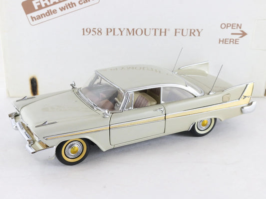 1958 Plymouth Fury Hardtop Buckskin Beige Danbury Mint 1:24 Diecast Model Car