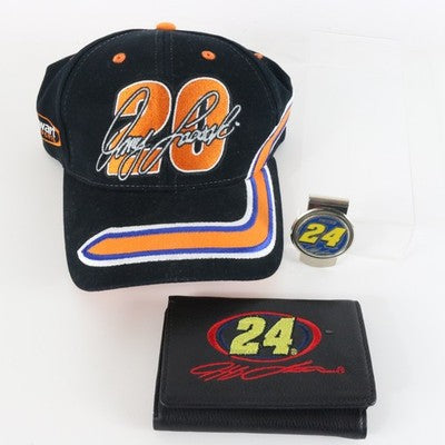 Lot Of 3 NASCAR Racing Items #20 Stewart Motor Sports #24 Jeff Gordon Hat Wallet