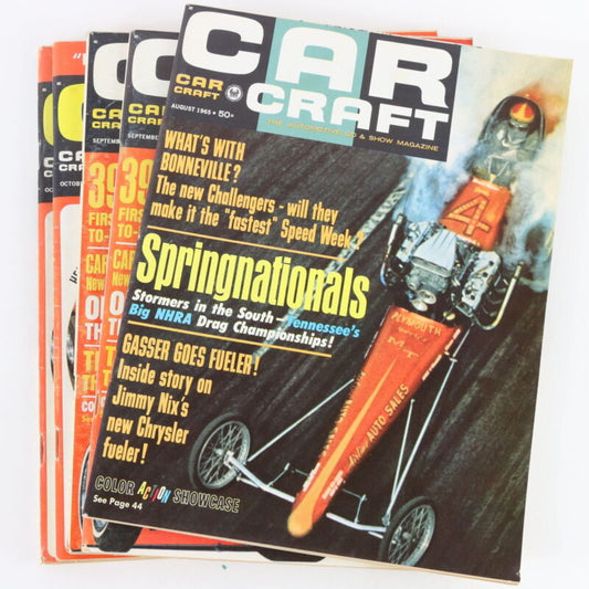 Lot Of 5 Car Craft August September October 1965 Vintage Car Magazines