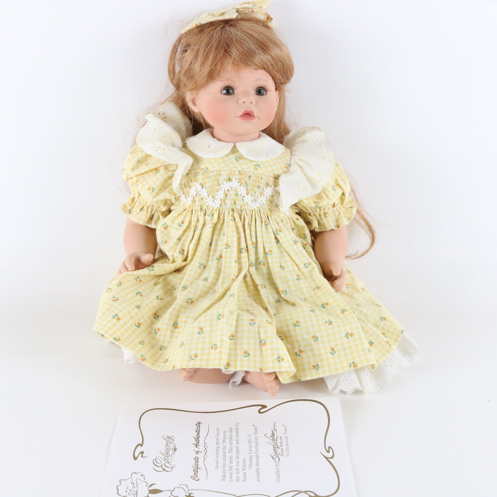 Mommy Loves Me Yellow Dress Girl Susan Wakeen Exclusively Yours 16" Vinyl Doll