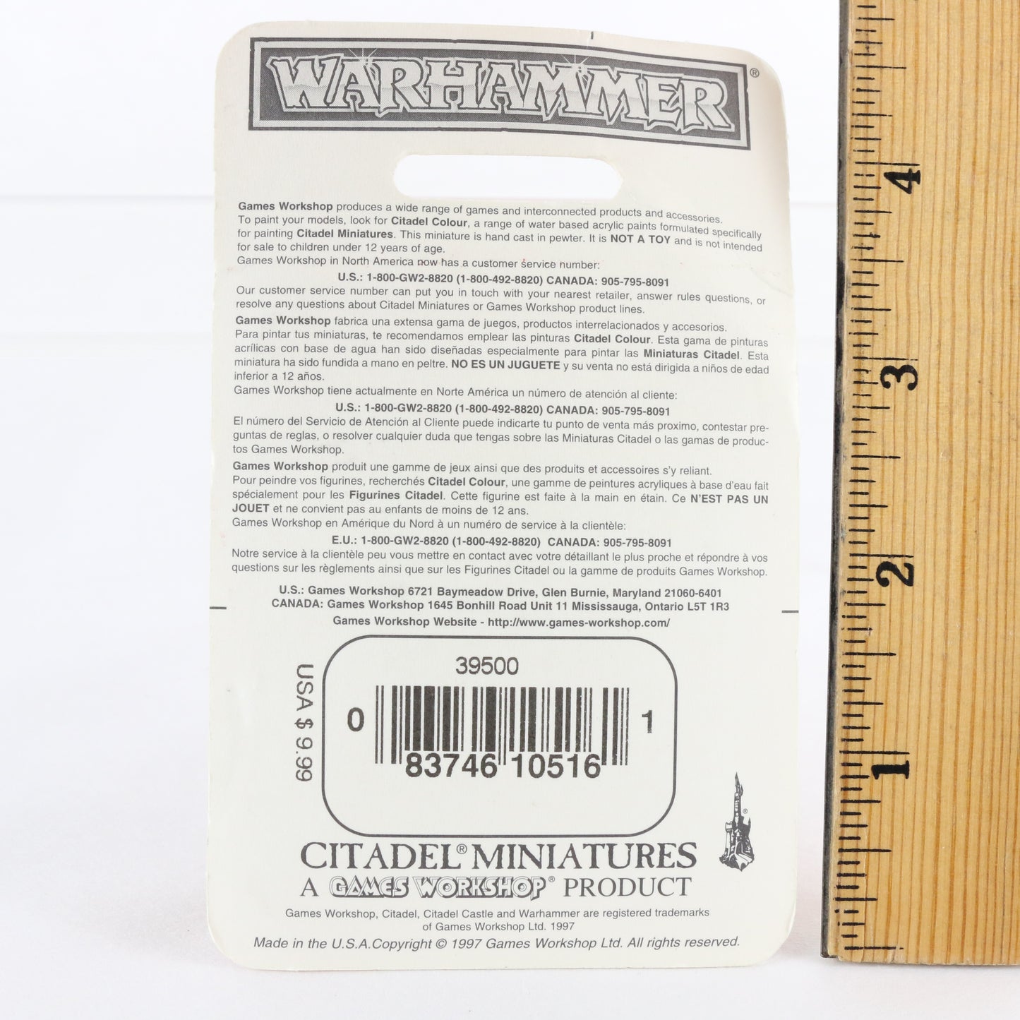 Dwarf Command Officer Marauder 1997 Citadel Warhammer 8516A Unpainted Figures