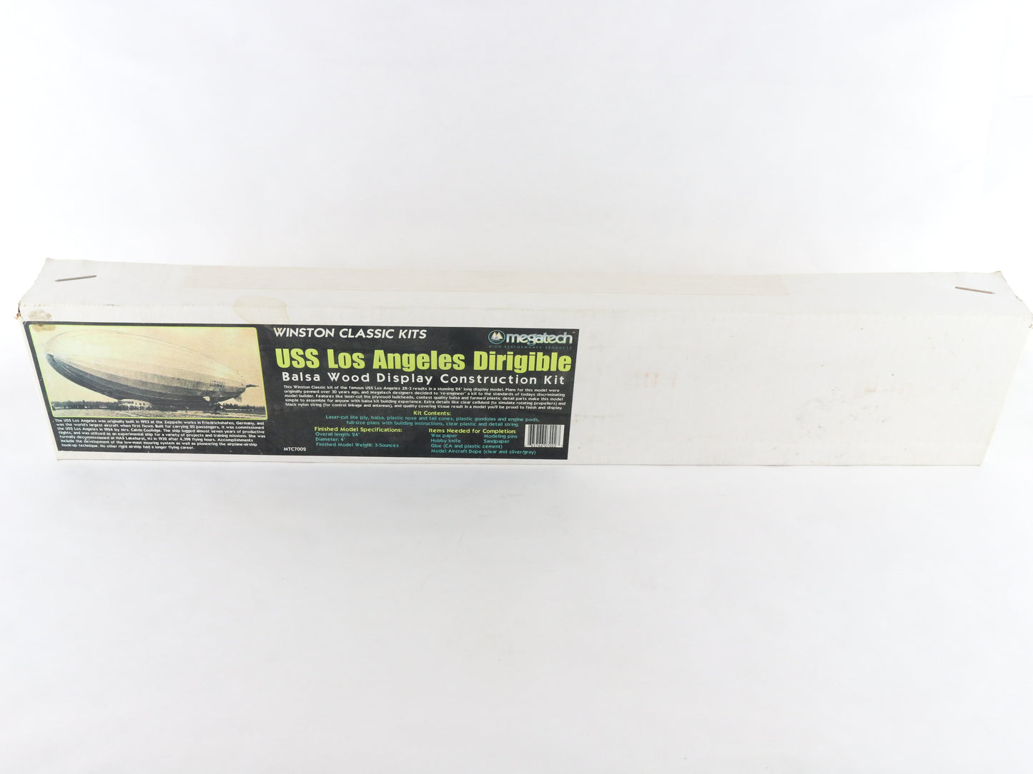 USS Los Angeles Dirigible Balsa Wood Contruction Blimp 24" Kit Megatech MTC7002