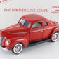 1940 Ford Deluxe Coupe Red Danbury Mint 1:24 Diecast Car