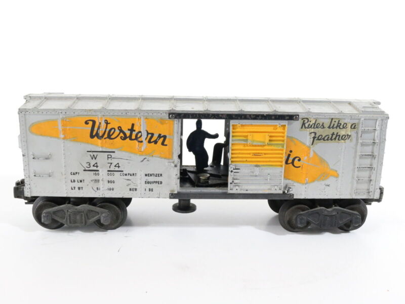 Western Pacific WP 3474 Single Door Boxcar Silver Lionel O