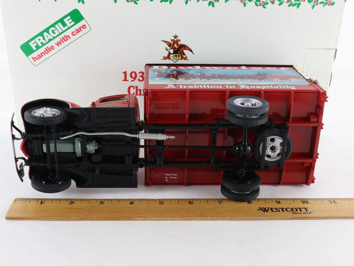 1930s Budweiser Christmas Delivery Truck Red Danbury Mint 1:24 Diecast Model