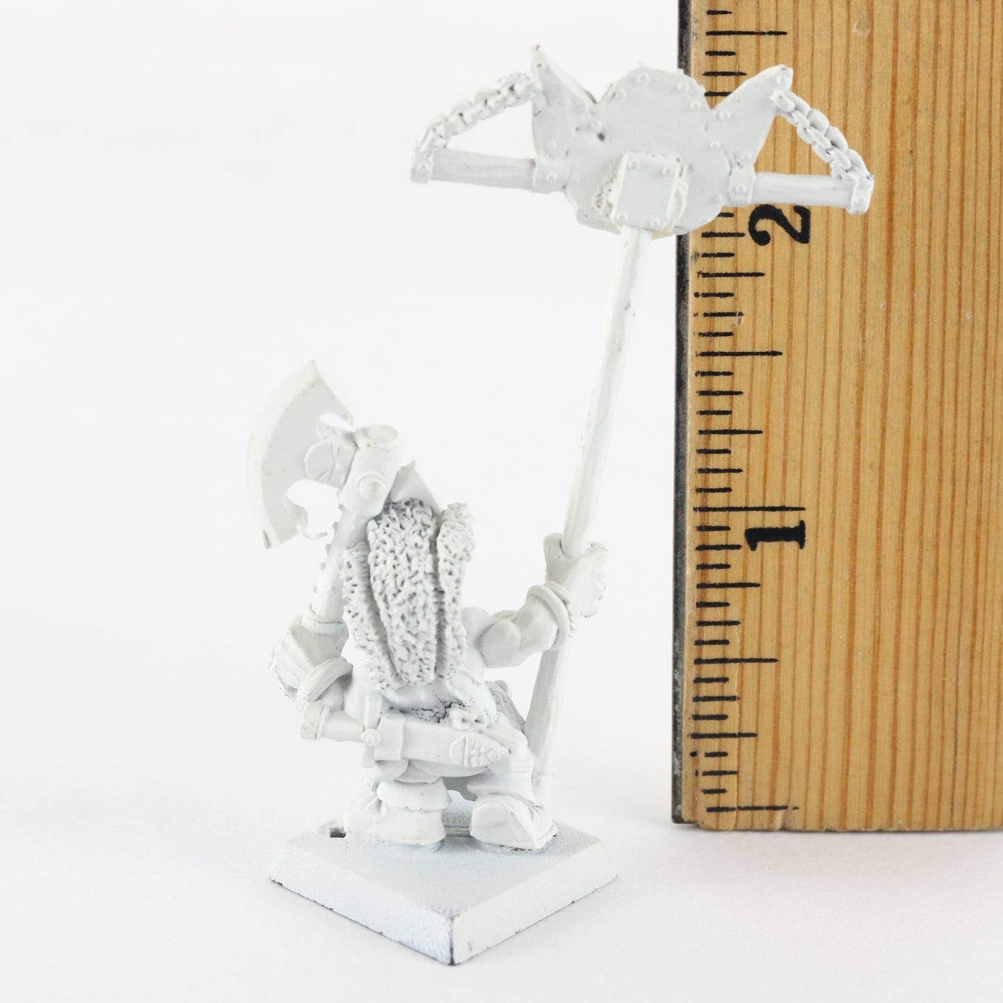 Dwarf Troll Slayer Command Standard Bearer Citadel Warhammer White Painted