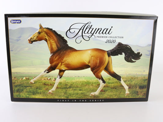 Breyer Altynai Akhal-Teke Premier Collection with Drawing Sticker Box, Bag & COA