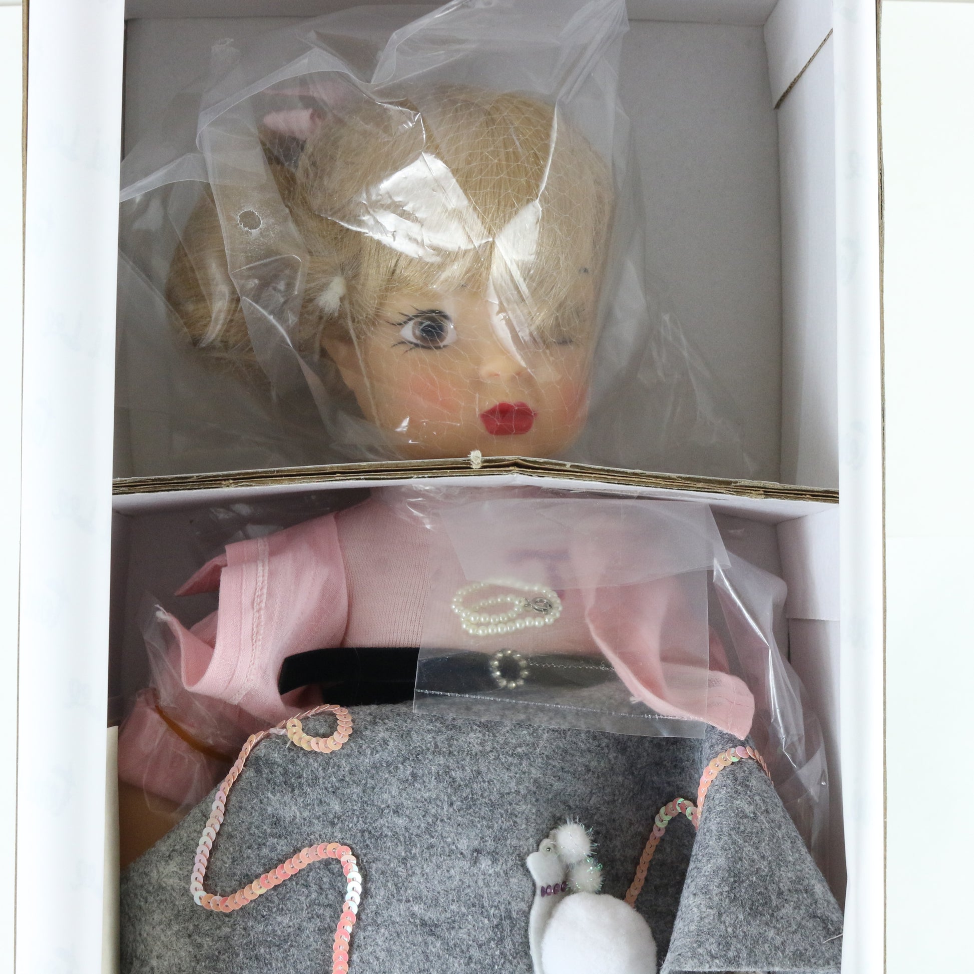 Terri Lee Sock Hop Pink & Grey Dress 16" Vinyl Doll 89/500 20035 W/ Extras