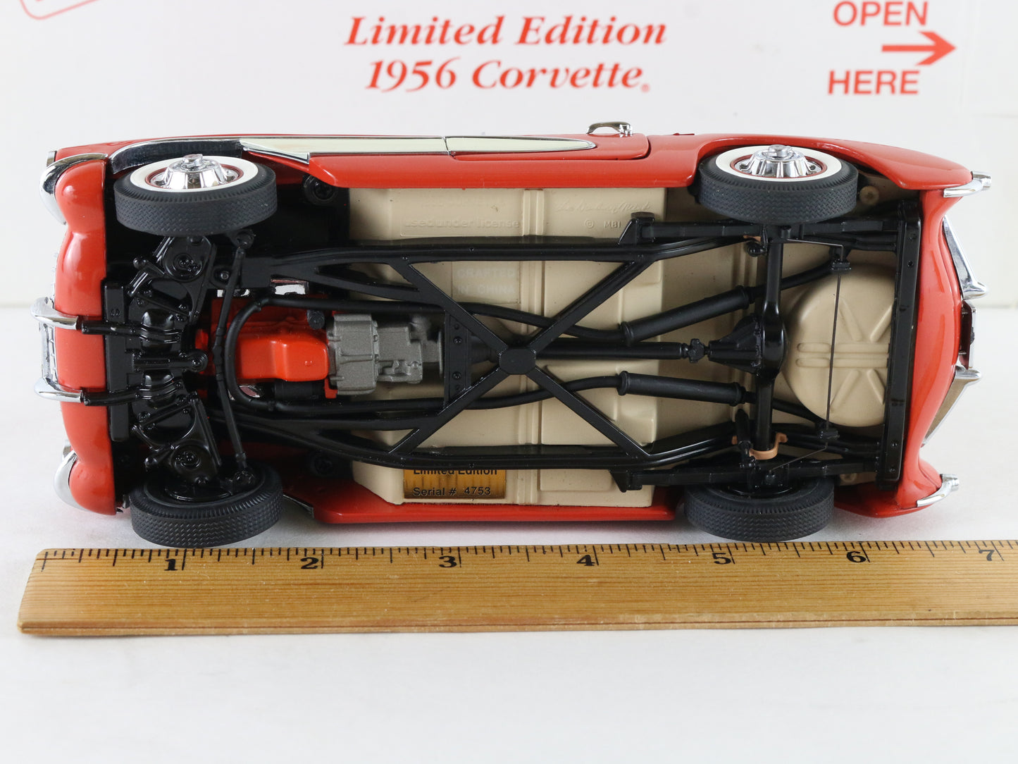 1956 Chevy Corvette Venetian Red & White Limited Danbury Mint 1:24 Diecast 4753