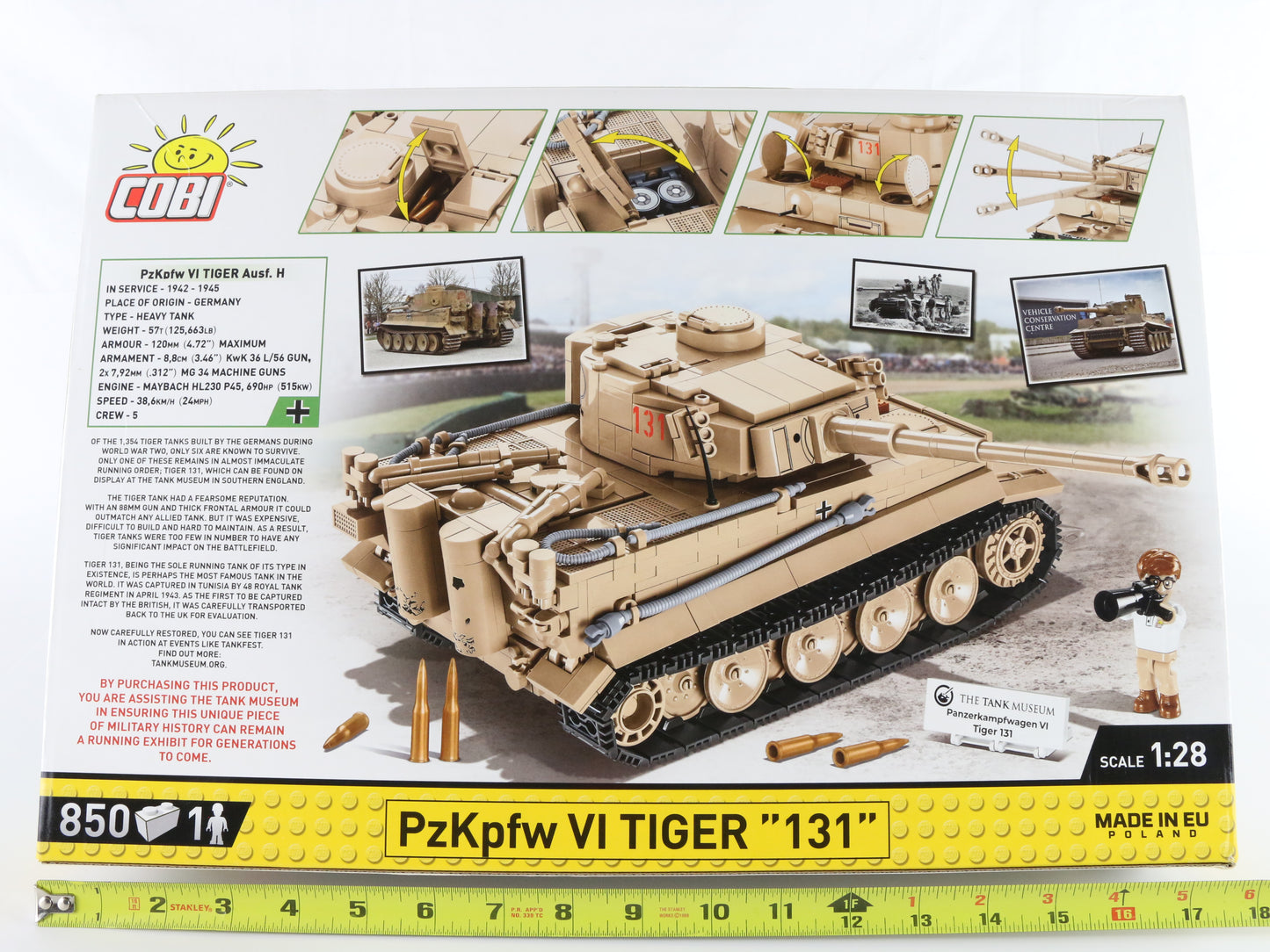 Panzerkampfwagen Iv Tiger 131 Heavy Tank German WW2 Historical Cobi 1:28 2556