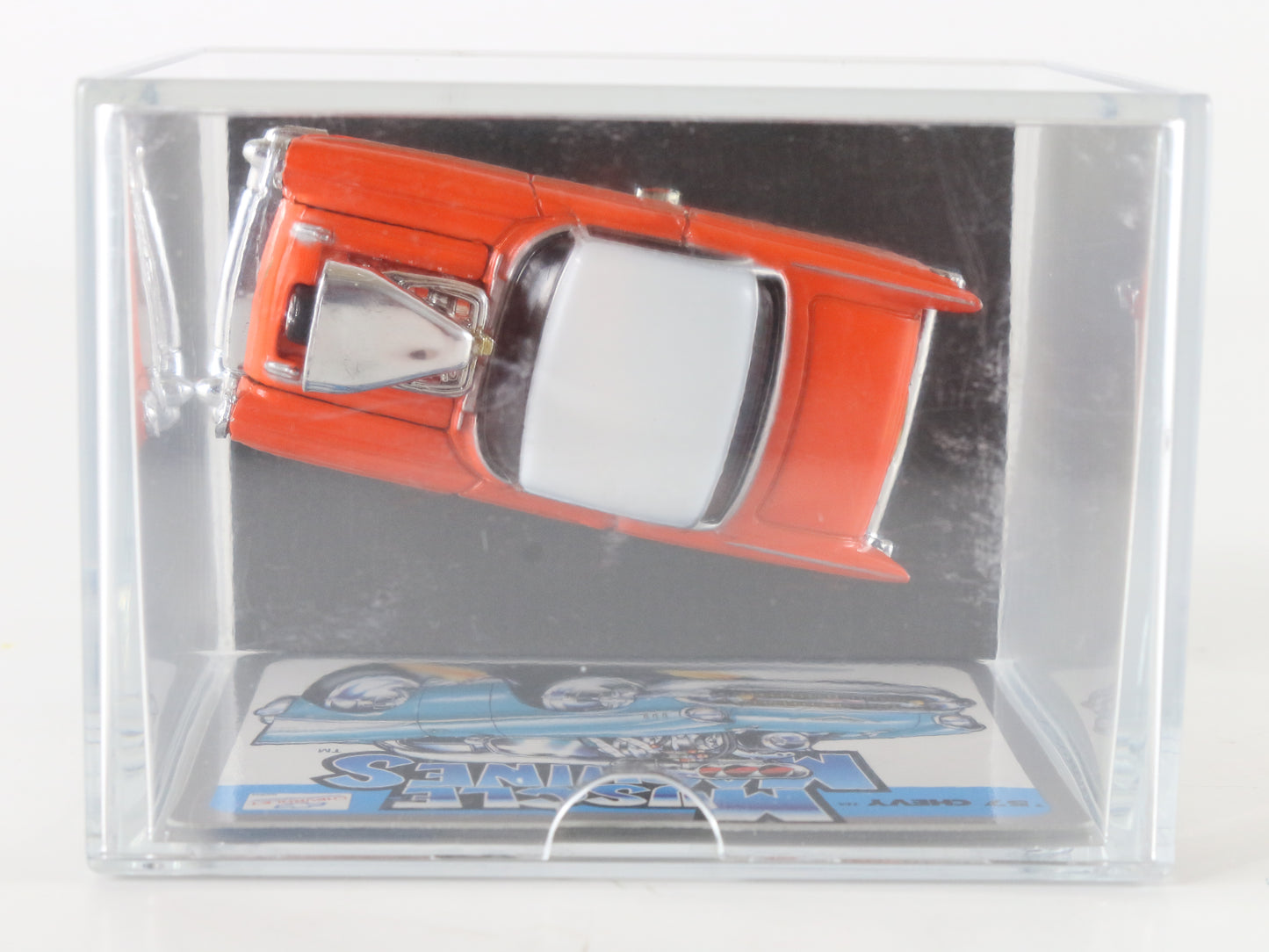 1957 '57 Chevy Orange Supercharged Muscle Machines Funline 1:64 W/ Custom? Case