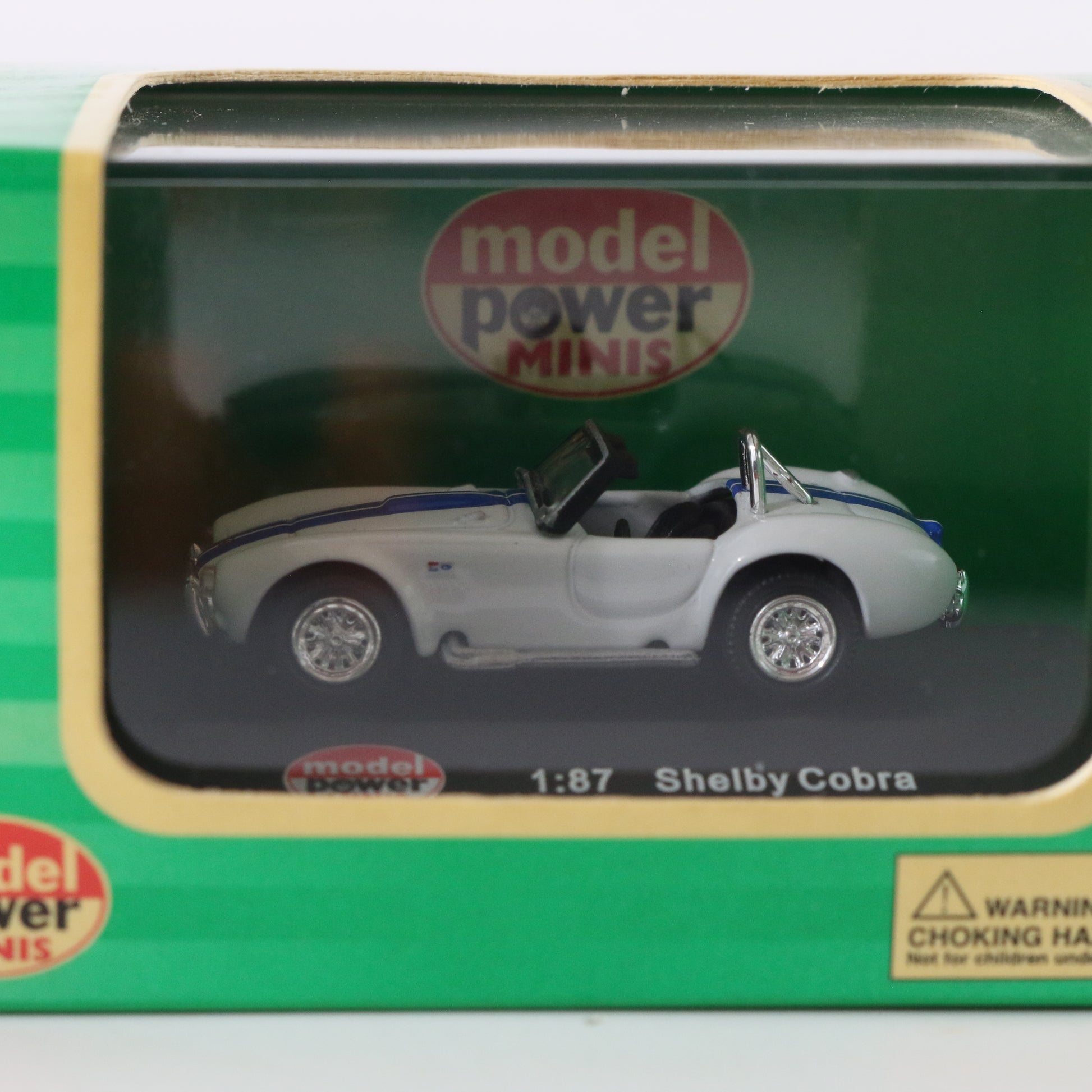 Shelby Cobra White & Blue Model Power HO Scale 1:87