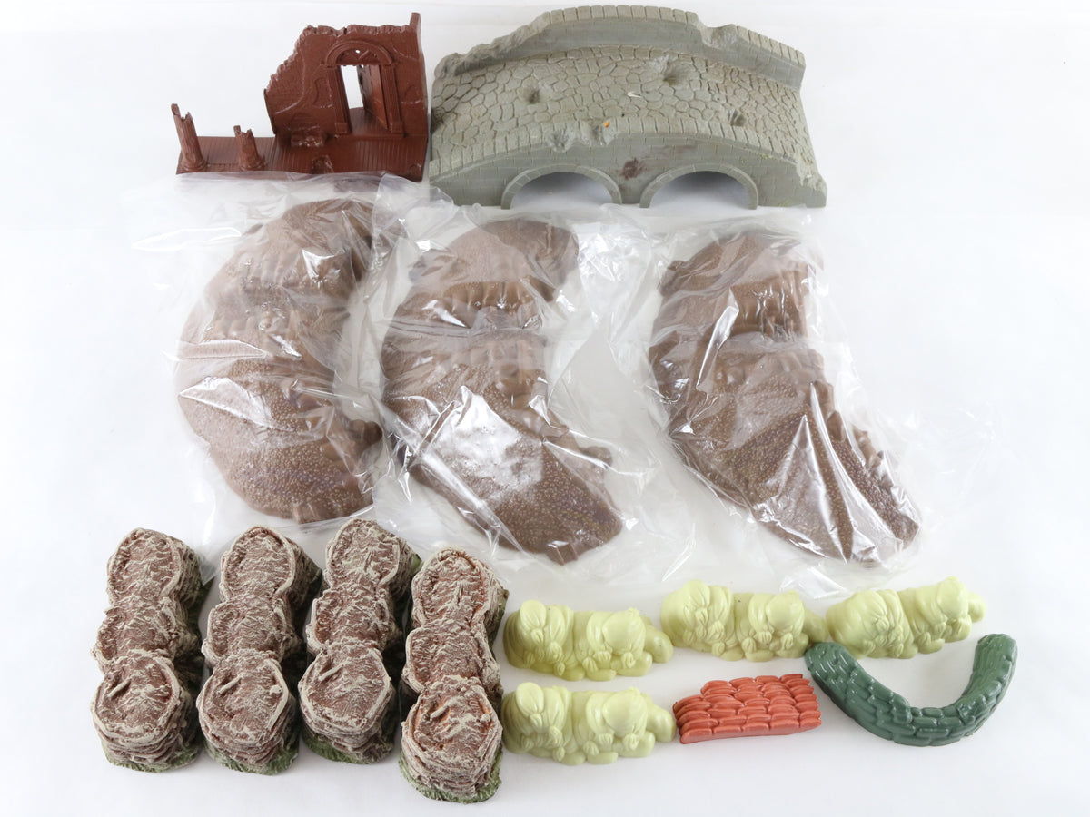 Lot Of 15 Bridge Trenches Barricades Sandbags CTS Marx 1:32 Diorama Accessories