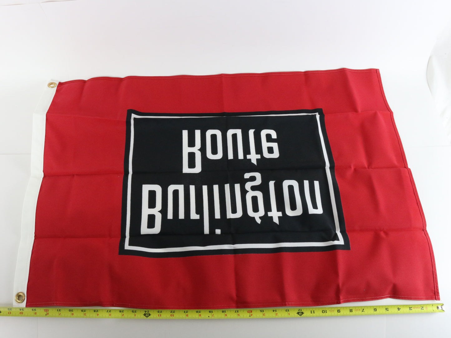 Burlington Route Red & Black Fabric Railroad Train Flag 2' By 3' USA