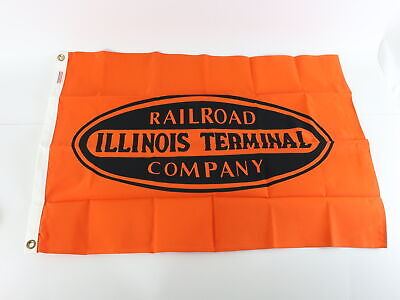 Illinois Terminal Railroad It Orange & Black Fabric Train Flag 2' By 3' USA