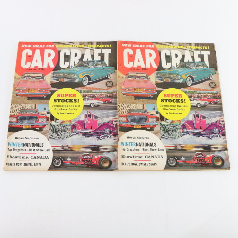 Lot Of 4 Car Craft Super Stocks June 1961 Vintage Car Magazines