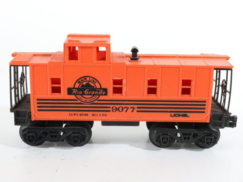 Main Line Rio Grande 9077 Orange Plastic Caboose Lionel O