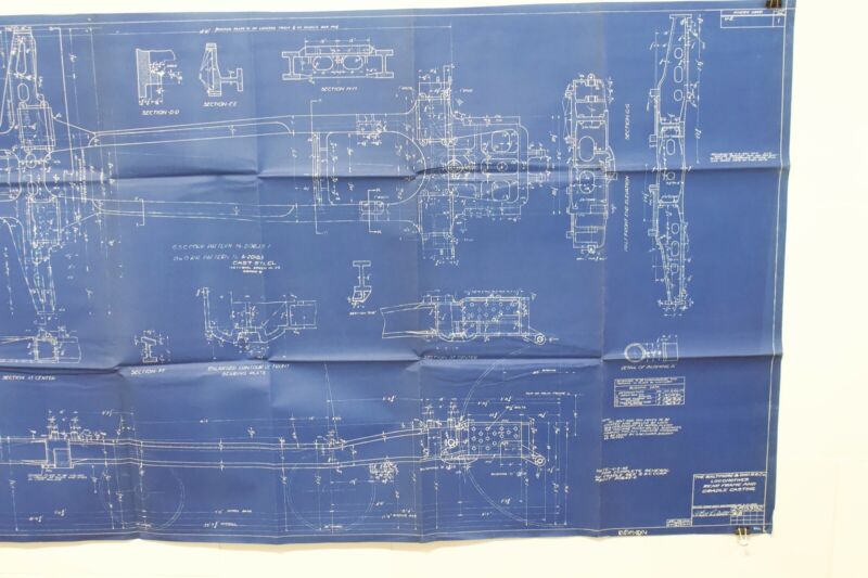 Baltimore & Ohio Locomotives Rear Frame & Cradle Casting 55��� Train Blueprint