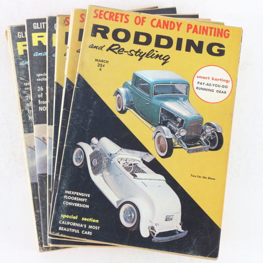 Lot Of 6 Rodding & Re-styling March April 1960 Vintage Car Magazines