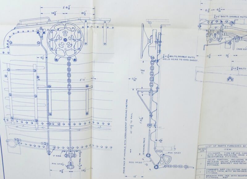 Pennsylvania Railroad Freight Cars X-31A Brake Arrangement 407797C 34��� Blueprint