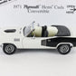 1971 Plymouth Hemi Cuda Barracuda Convertible White Black Danbury 1:24 Diecast