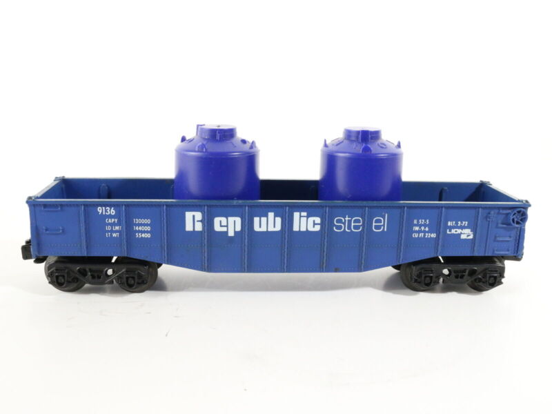 Republic Steel 9136 Blue Gondola Car Lionel O W/ Blue Bins Load