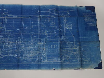 Illinois Central Locomotive Mountain Type Elevation Blueprint A50132 1936 94"