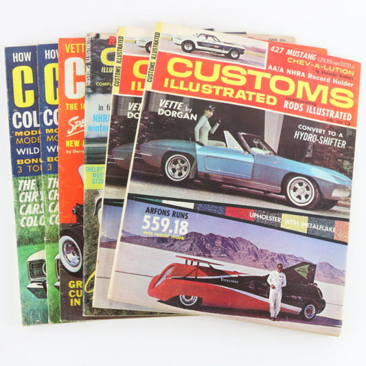 Lot Of 6 Customs Feb June Sep Dec 1965 Vintage Car Magazines