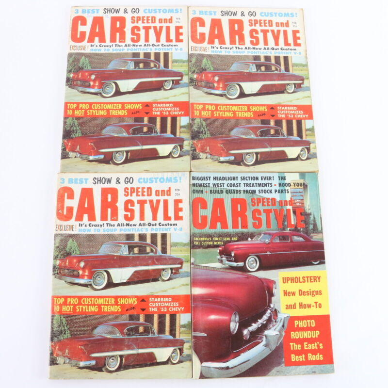 Lot Of 7 Car Speed & Style January & February 1959 Vintage Car Magazines