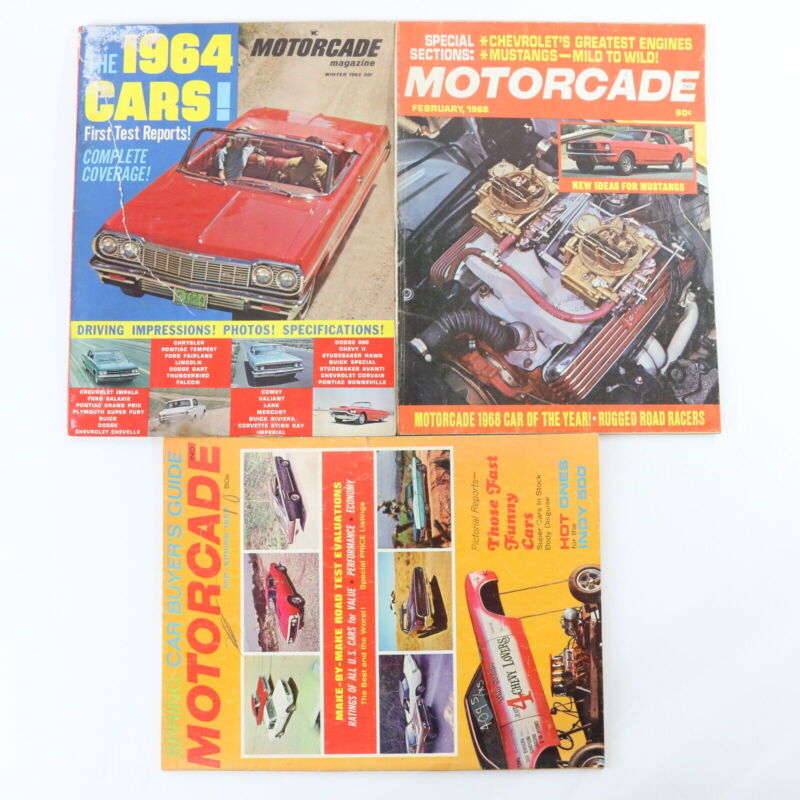 Lot Of 3 Motorcade Mid Spring 1967 Winter 1963 Feb 1968 Vintage Car Magazines