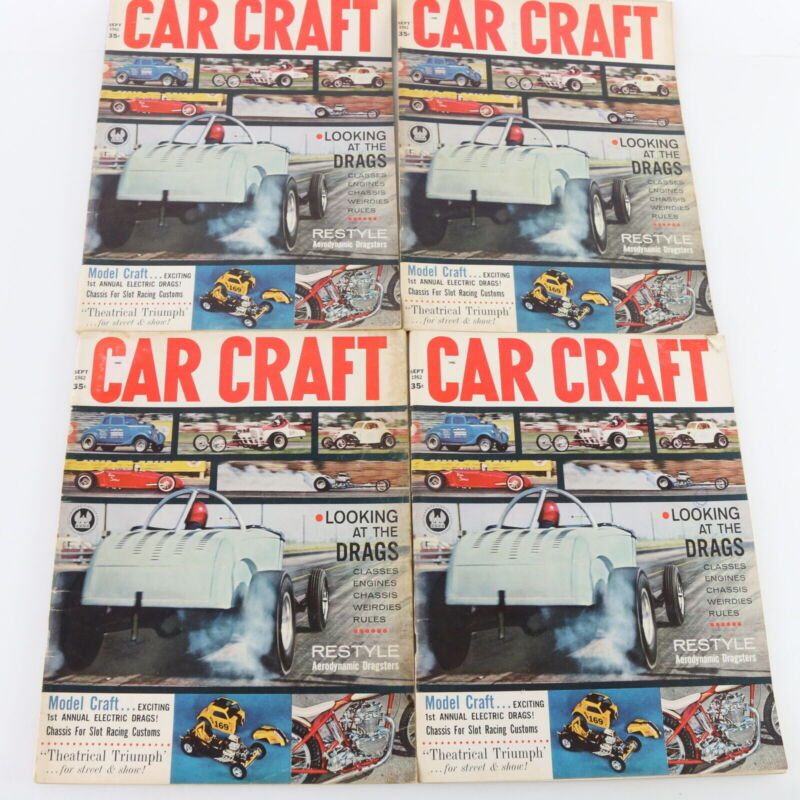 Lot Of 4 Car Craft Sep September 1962 Looking At The Drags Vintage Car Magazines