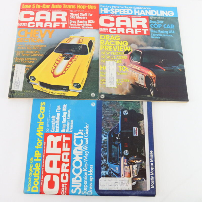 Lot Of 6 Car Craft Jan Feb Mar Apr May June 1973 Vintage Car Magazines