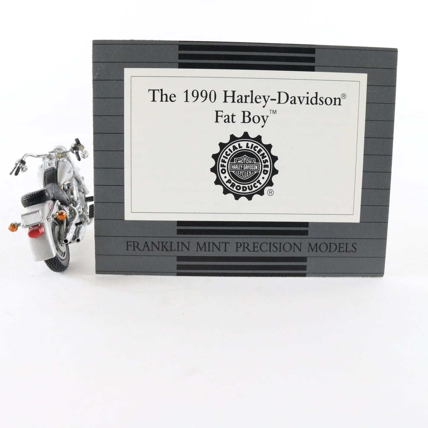 1990 Harley Davidson Fat Boy Gray Franklin Mint 1:24 Diecast Model Motorcycle