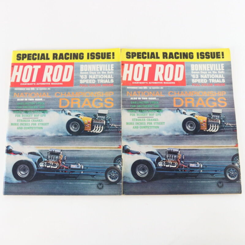 Lot Of 5 Hot Rod Racing Issue National Champ Drags Nov 1963 Vintage Magazines