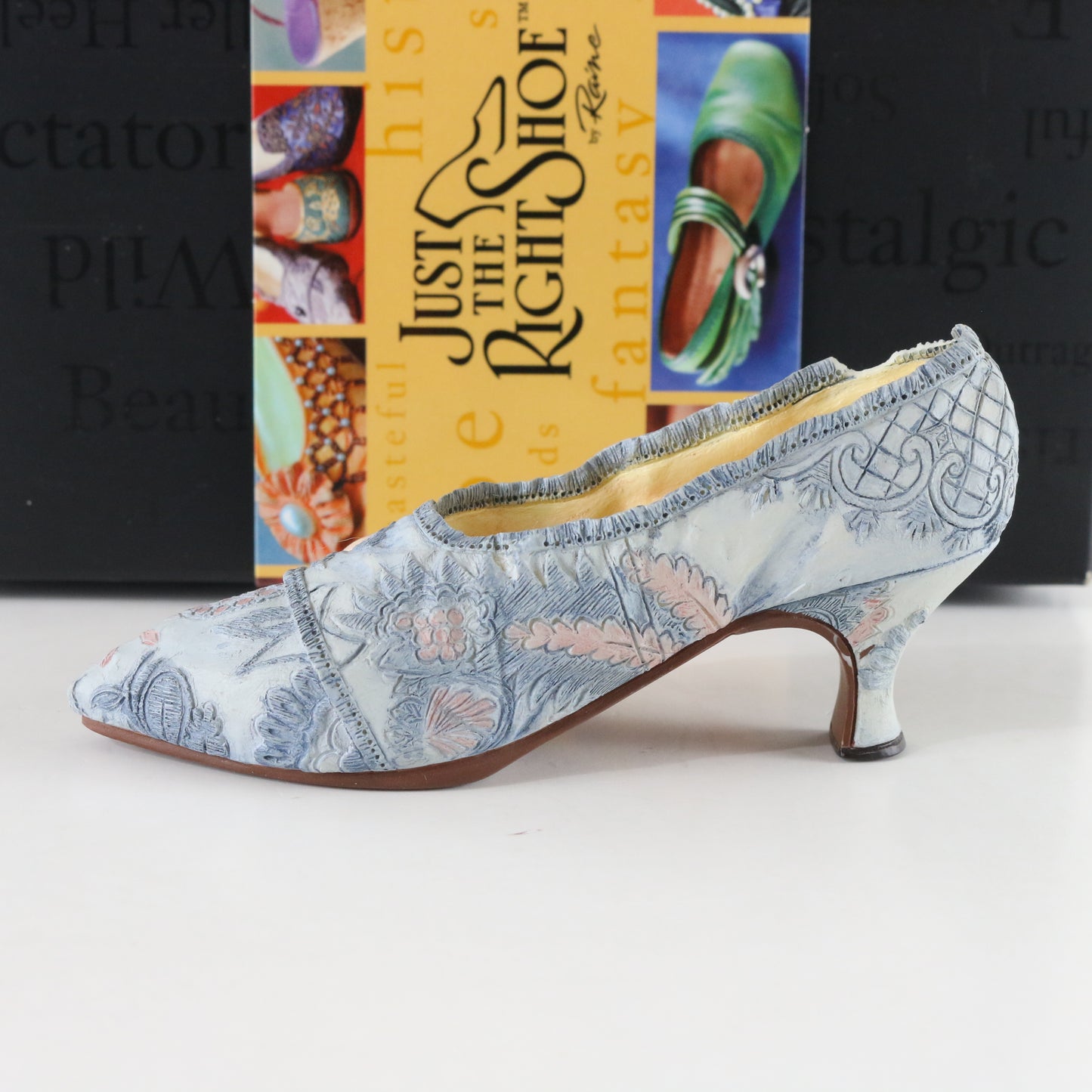 Just The Right Shoe Lavish Tapestry Blue Raine Willitte Resin Shoe 25087