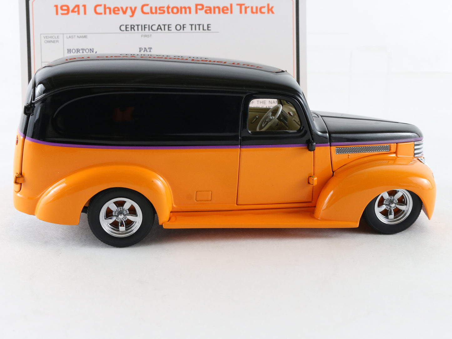 1941 Chevrolet Panel Custom Truck Sixpak Orange Black Danbury Mint 1:24 Model