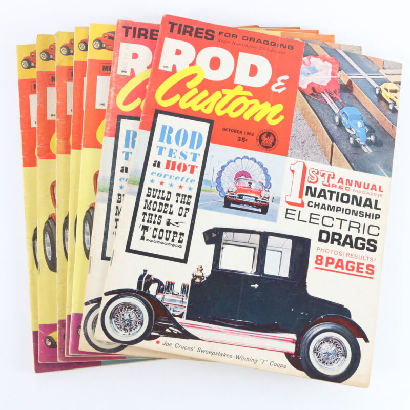 Lot Of 7 Rod & Custom October & November 1962 Vintage Car Magazines