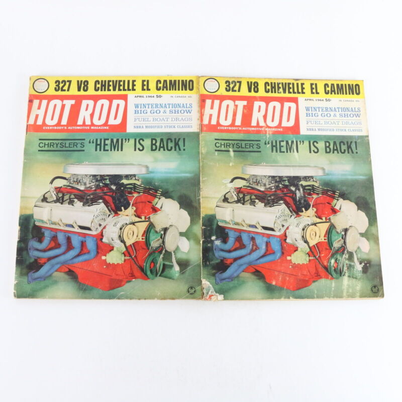 Lot Of 8 Hot Rod 327 Chevelle El Camino April 1964 Vintage Car Magazines