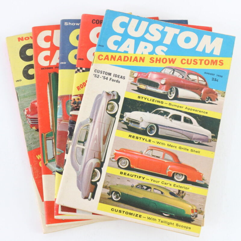 Lot Of 5 Custom Cars Aug Sep Oct Nov Dec 1958 Vintage Car Magazines